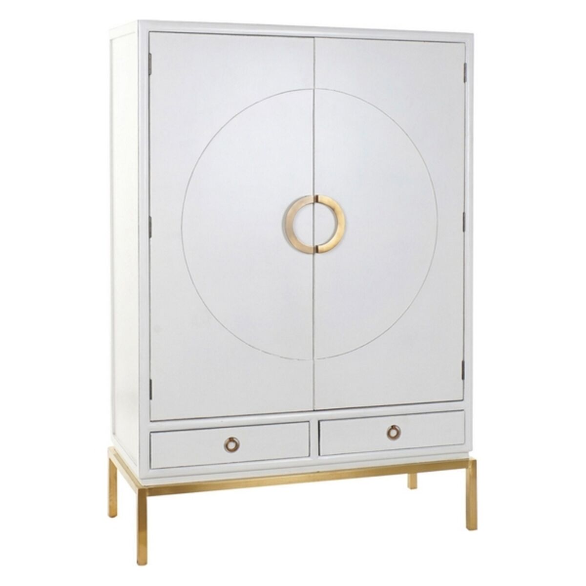 Skåp DKD Home Decor Vit Gyllene Metall Poppel 120 x 50 x 175 cm