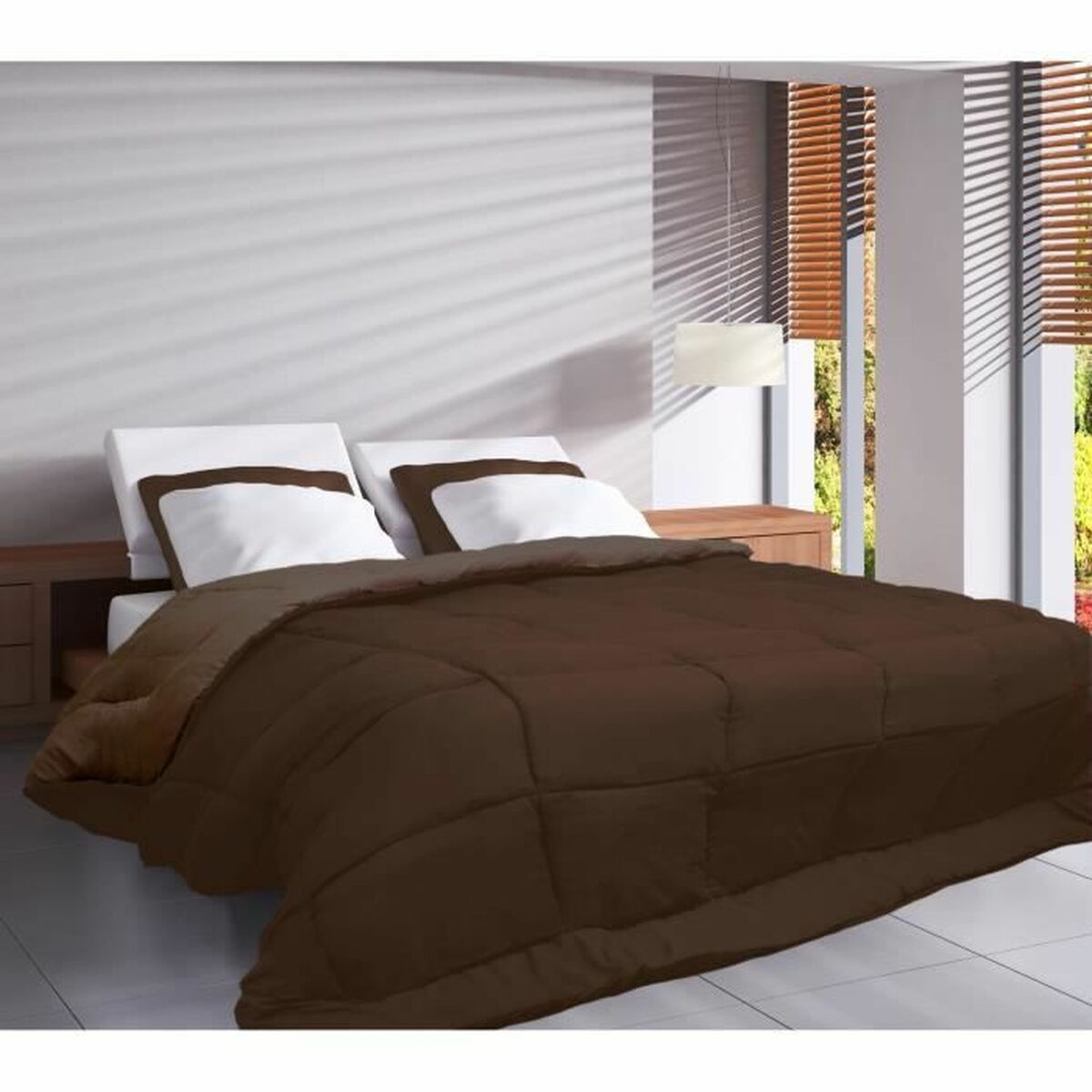 Täcke Poyet  Motte Calgary Moka Choklad 200 x 200 cm 400 g /m² - 3
