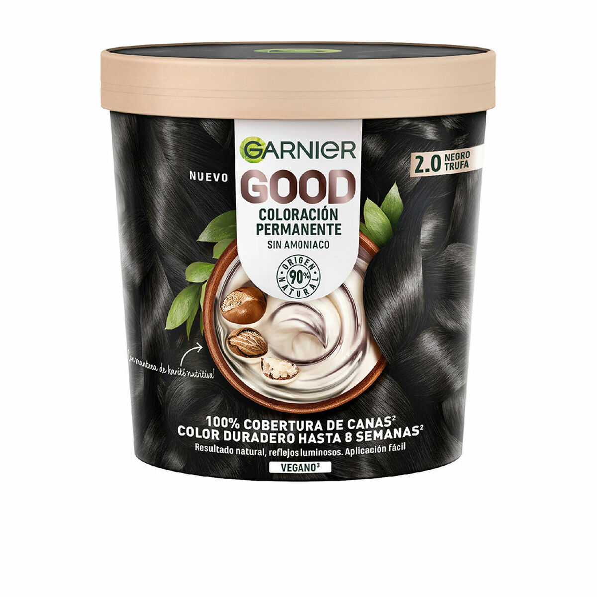 Permanent färg Garnier Good Svart Nº 2.0 217 ml (1 antal)