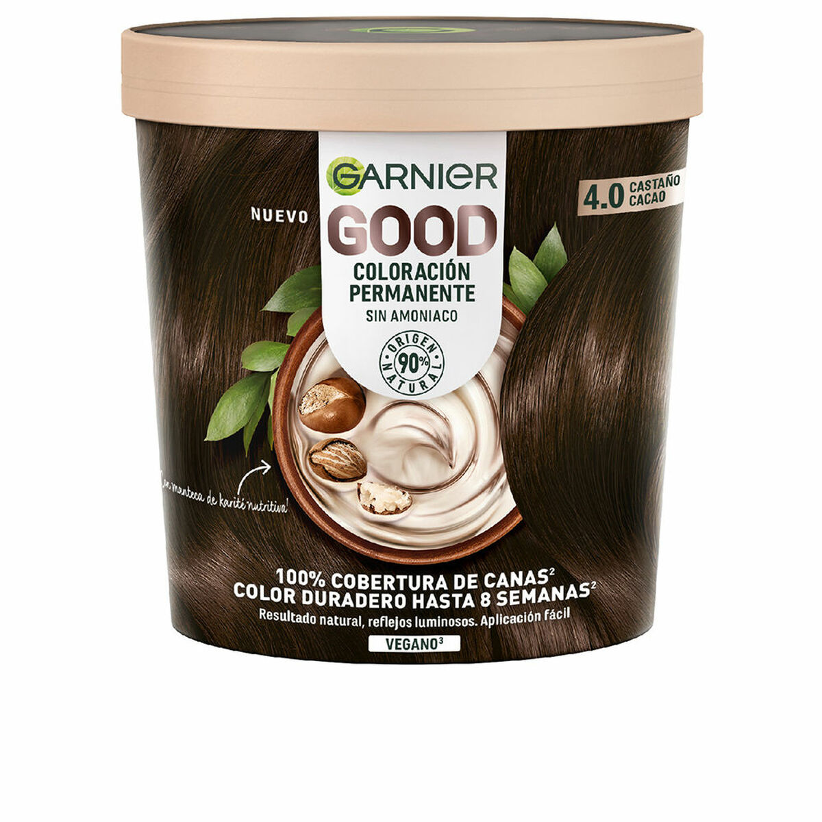 Permanent färg Garnier Good Cocoa Kastanjebrun Nº 4.0 Nº 4.0 Castano Cacao 217 ml (1 antal)