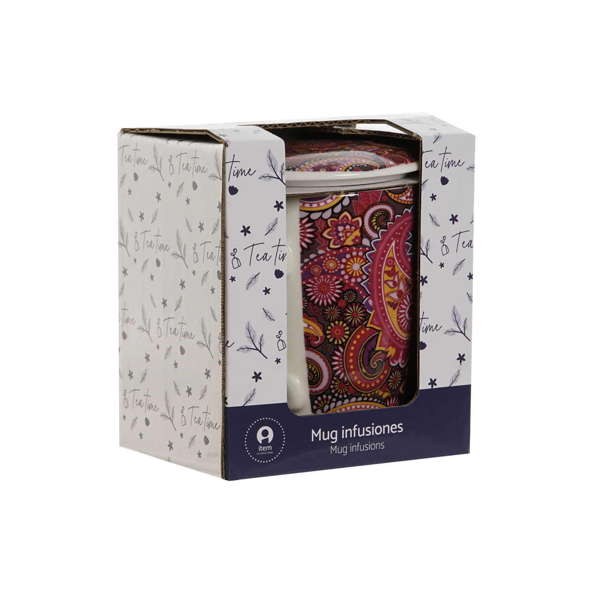Kopp med filter för örtteer Home ESPRIT Grön Turkos Rödbrun Lila Modern 340 ml (2 antal) - 4