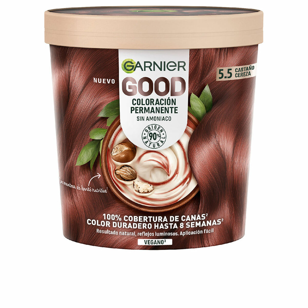 Permanent färg Garnier Good Cherry Kastanjebrun Nº 5.5 Nº 5.5 Castano Cereza 217 ml (1 antal)