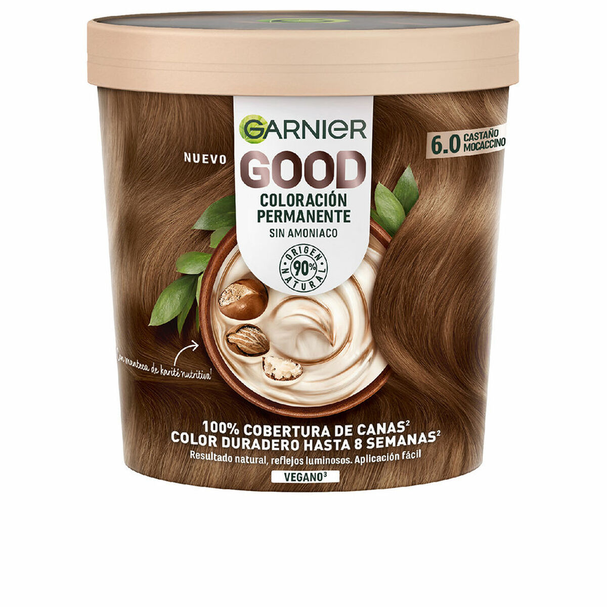 Permanent färg Garnier Good Mocaccino Kastanjebrun Nº 6.0 Nº 6.0 Castano Mocaccino 217 ml (1 antal)