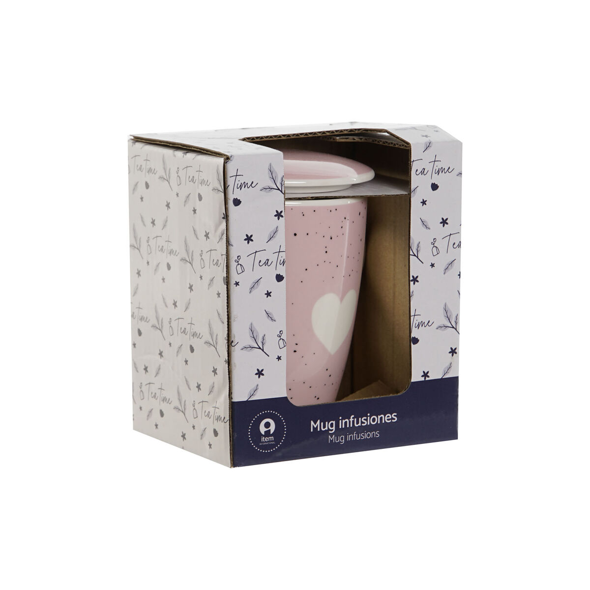 Kopp med filter för örtteer Home ESPRIT Grå Rosa 340 ml (2 antal) - 4