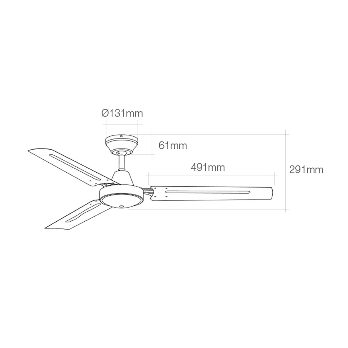 Takfläkt EDM 33982 Vit 60 W Ø 120 cm Mini industriell - 4