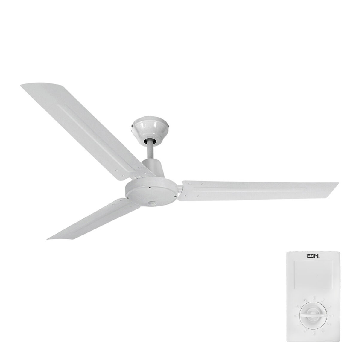 Takfläkt EDM 33982 Vit 60 W Ø 120 cm Mini industriell - 2