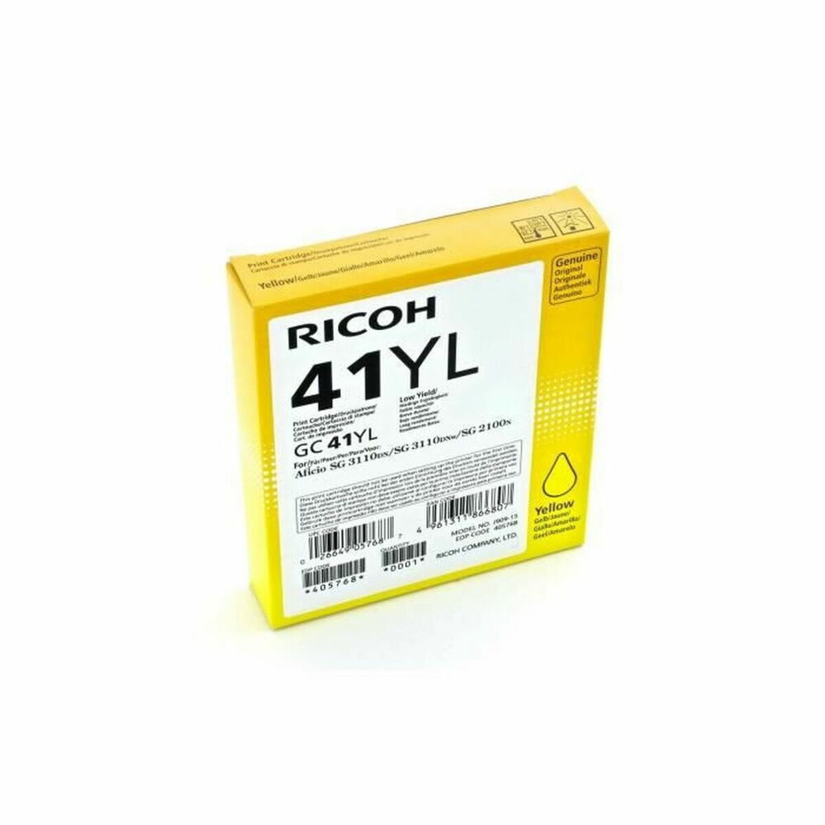 Original Bläckpatron Ricoh 405768 Gul