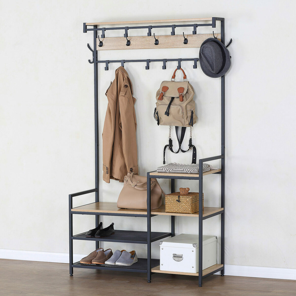 Klädhängare med hylla Max Home Stål Melamin spånskiva Minimalistisk 102 x 180 x 40 cm - 2