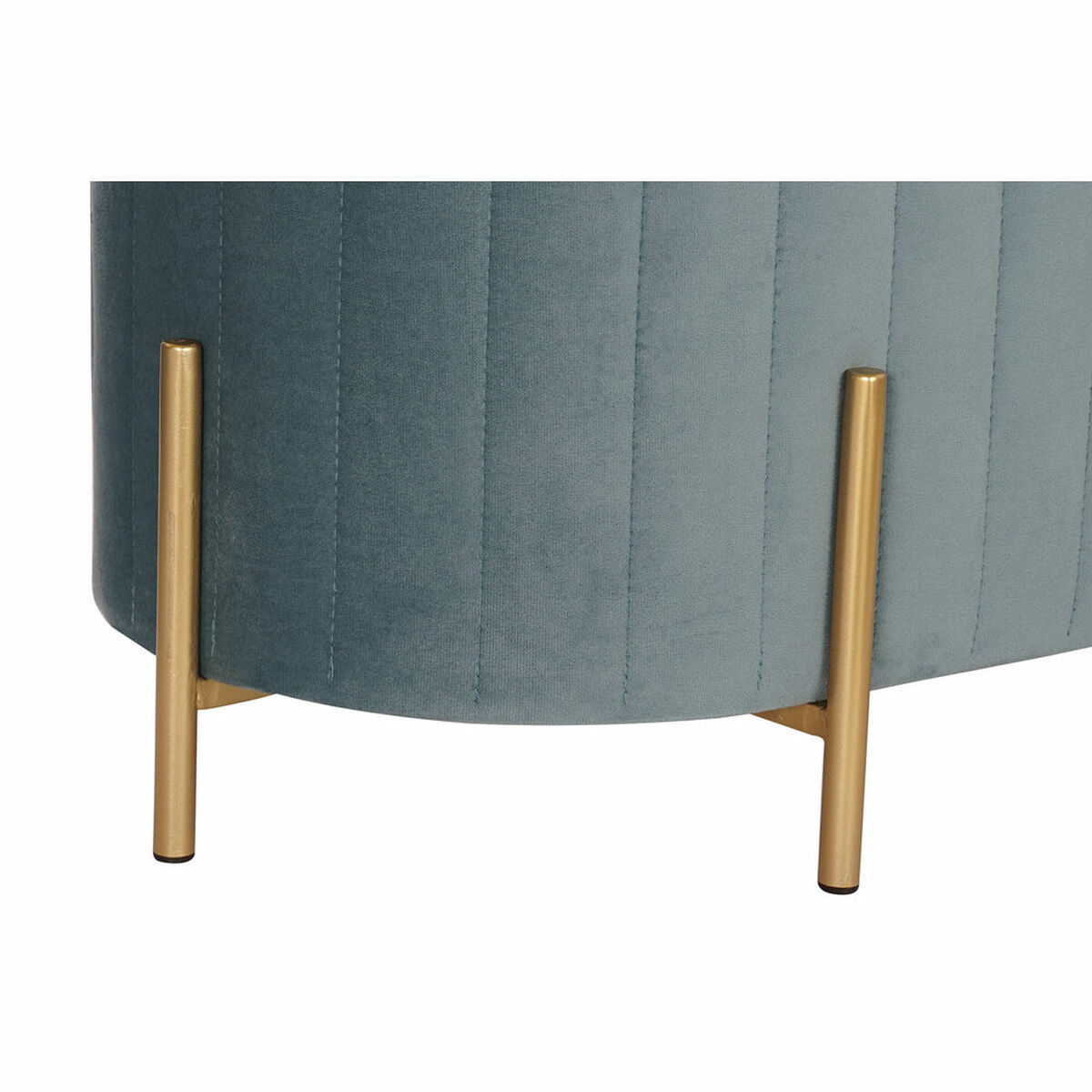 Sittpall DKD Home Decor   Blå Gyllene Metall Polyester Sammet (123 x 50 x 45 cm) - 2