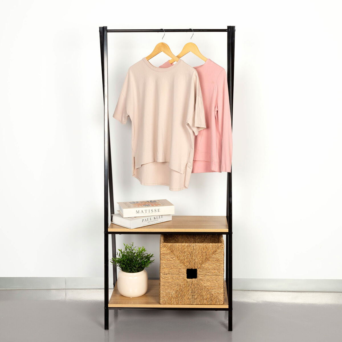 Klädhängare med hylla Max Home Stål Melamin spånskiva Minimalistisk 64 x 150 x 40 cm - 2