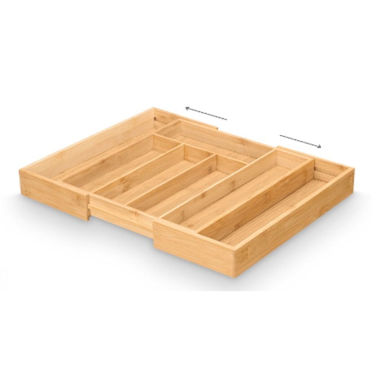Besticks-sortering Kinvara Naturell Bambu 47,5 x 5 x 36 cm Hopfällbar (6 antal) - 3