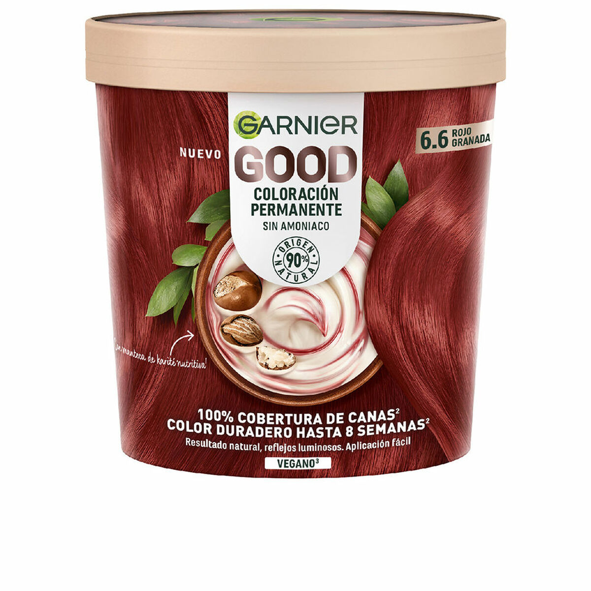 Permanent färg Garnier Good Röd Nº 6.6 Nº 6.6 Rojo Granada 217 ml (1 antal)