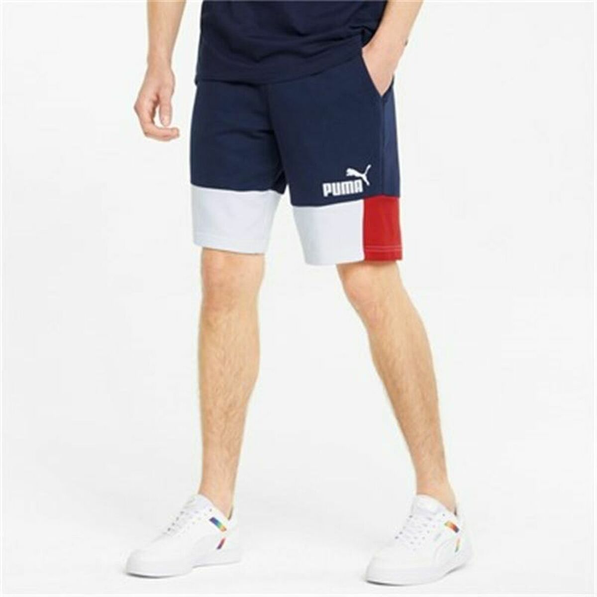 Sportshorts för män Puma Essentials+ Block Mörkblå - 8