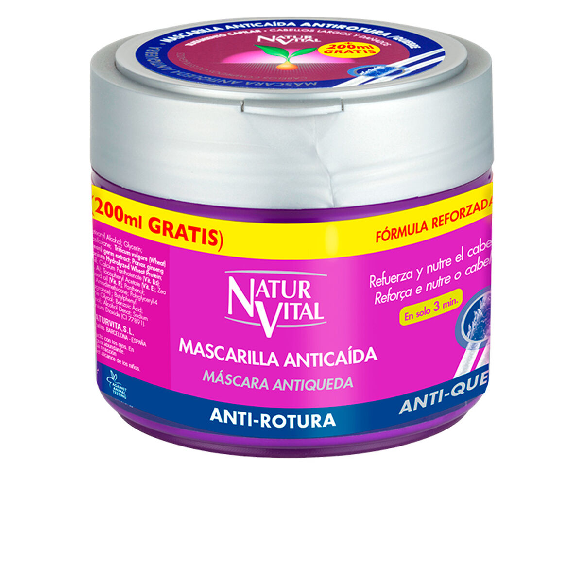 Håravfallsmotverkande hårmask Naturaleza y Vida Mascarilla Anticaída 500 ml - 4