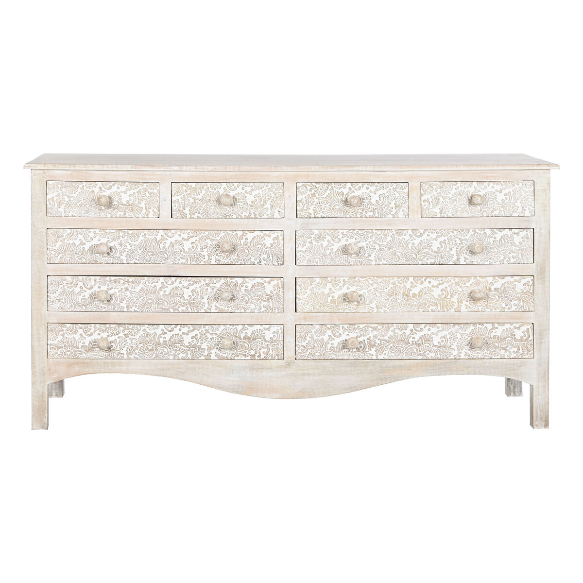 Kommod Home ESPRIT Vit Naturell Mangoträ Trä MDF 145 x 41 x 75 cm - 6