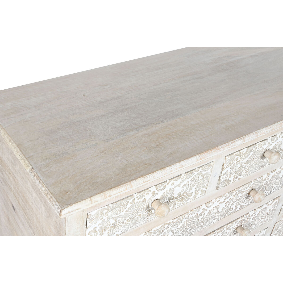 Kommod Home ESPRIT Vit Naturell Mangoträ Trä MDF 145 x 41 x 75 cm - 2