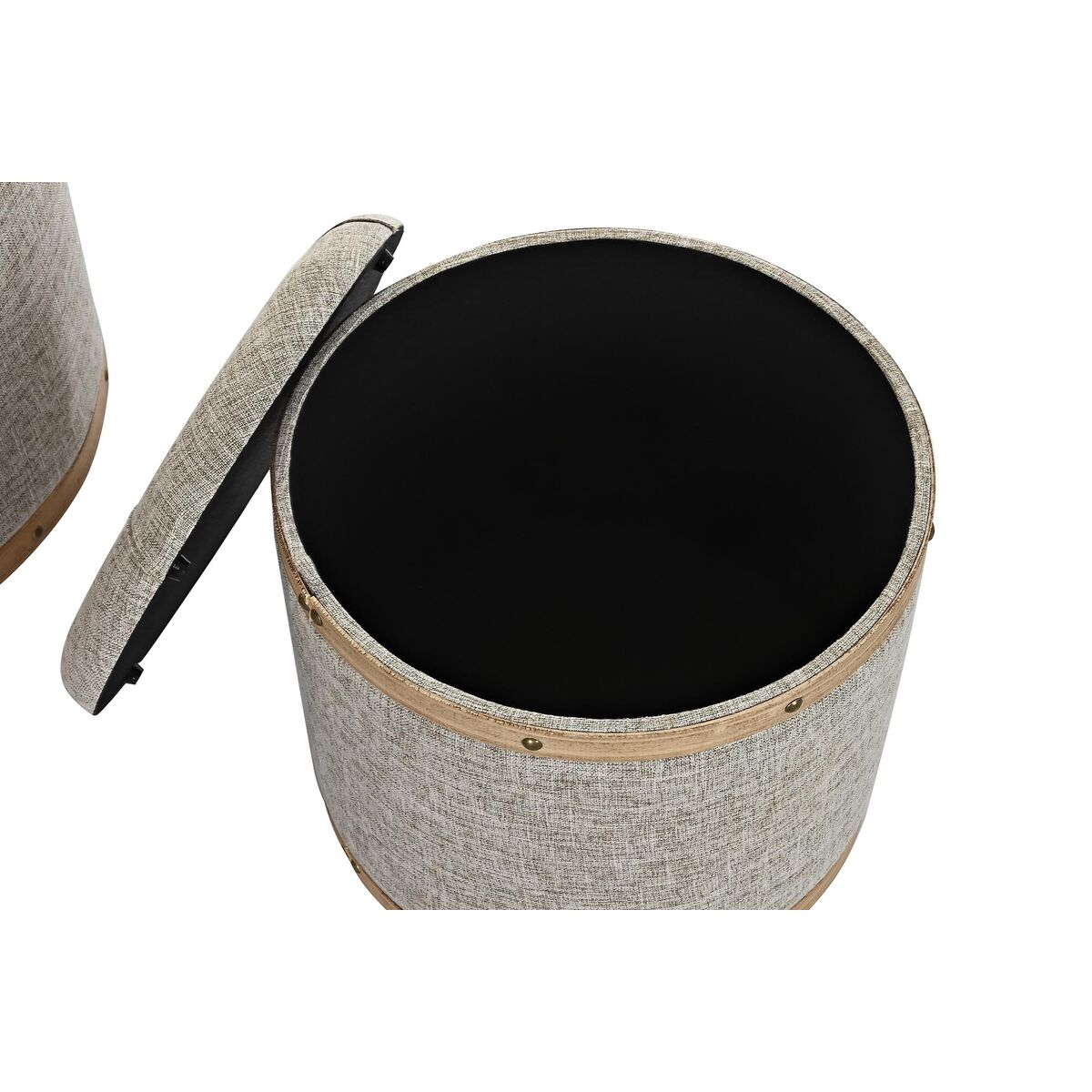 Sittpall DKD Home Decor   Beige Naturell Trä Metall Plast 30 x 40 cm 120 x 44 x 43 cm - 3