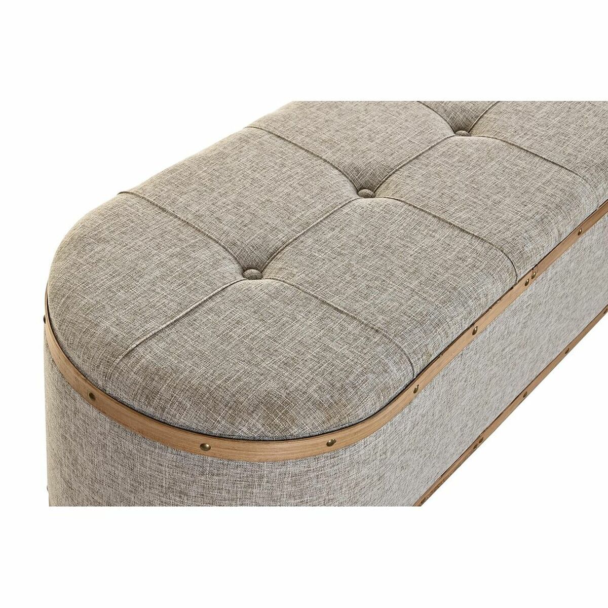 Sittpall DKD Home Decor   Beige Naturell Trä Metall Plast 30 x 40 cm 120 x 44 x 43 cm - 9