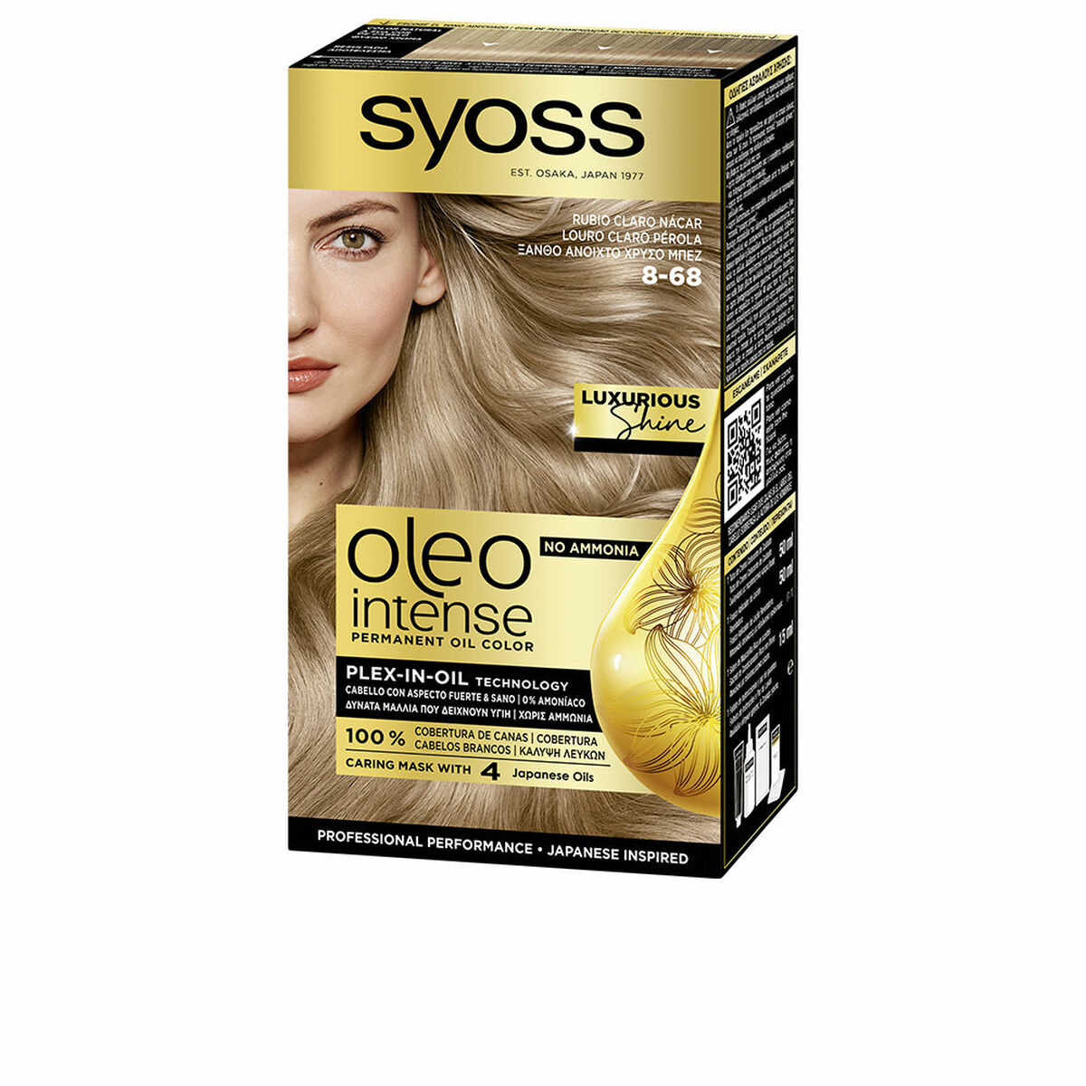 Permanent färg Syoss Oleo Intense Klarblont Nº 8-68 Nº 8-68-Rubio Claro Nacar