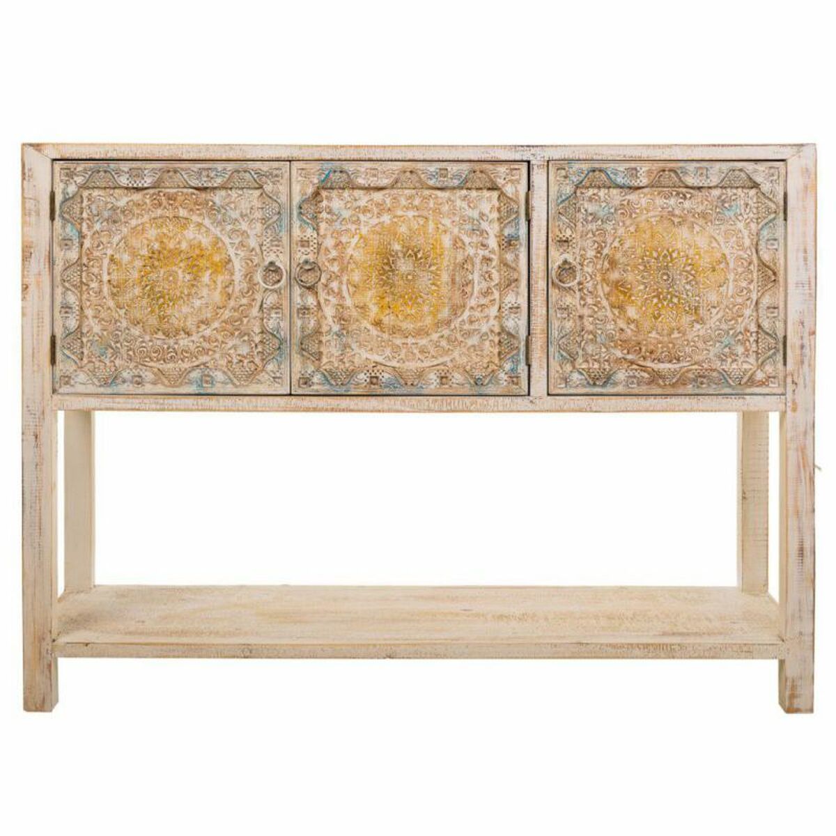 Skänk Alexandra House Living Blå Granträ Trä MDF 35 x 90 x 125 cm - 3