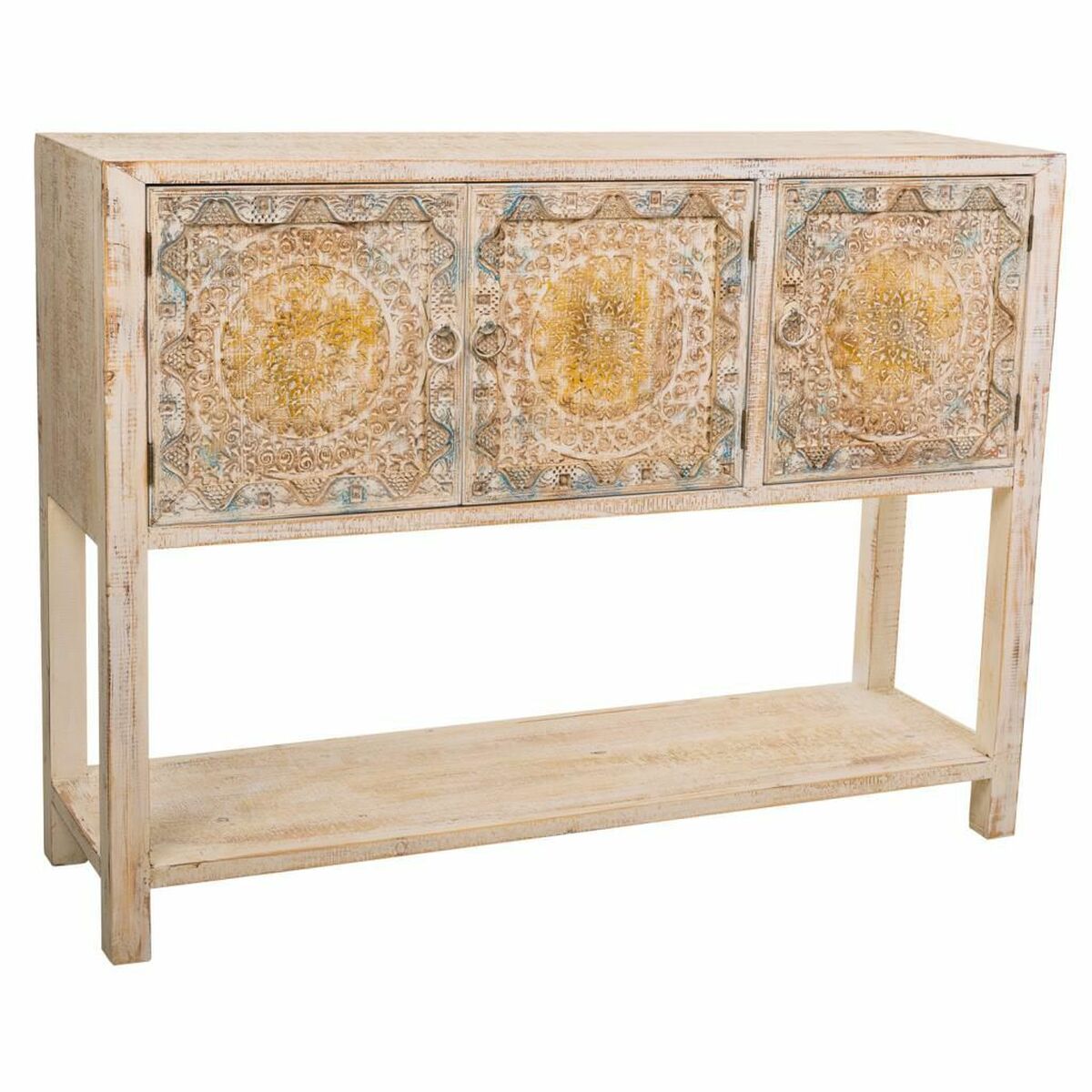 Skänk Alexandra House Living Blå Granträ Trä MDF 35 x 90 x 125 cm