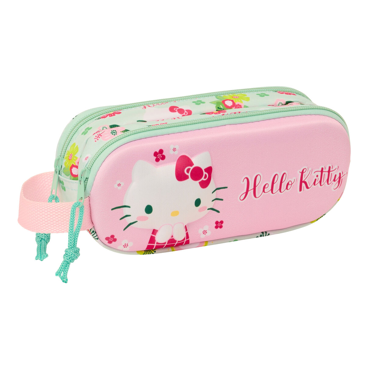 Dubbel bär-allt Hello Kitty Grön Rosa 21 x 8 x 6 cm 3D
