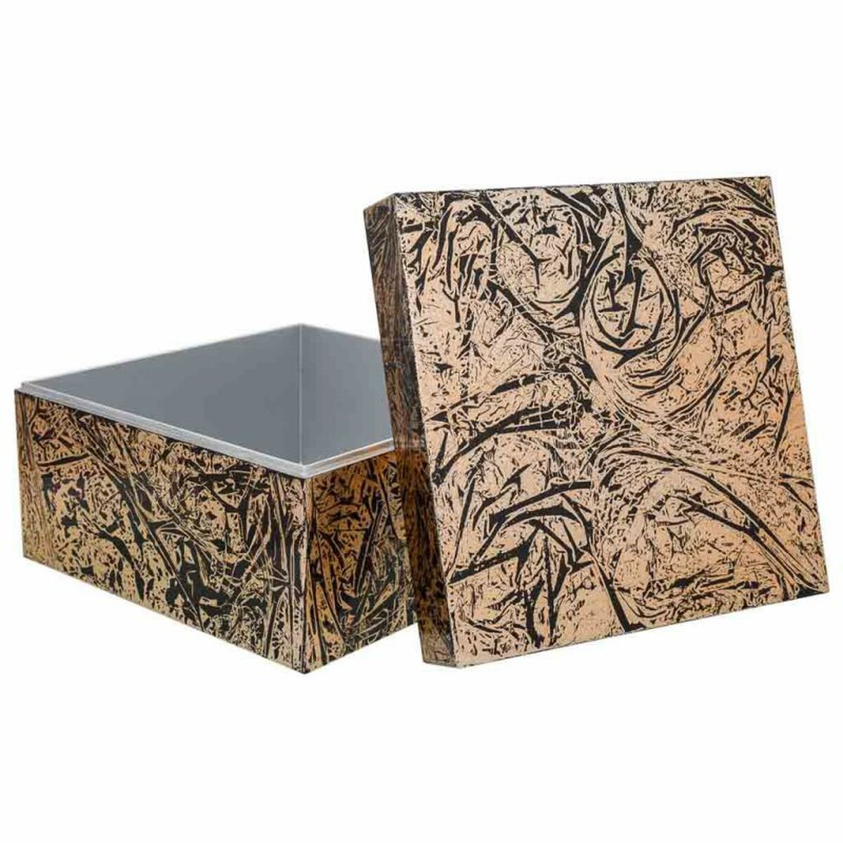 Dekorationslåda Alexandra House Living Svart Gyllene Keramik Trä MDF 25 x 15 x 25 cm - 4