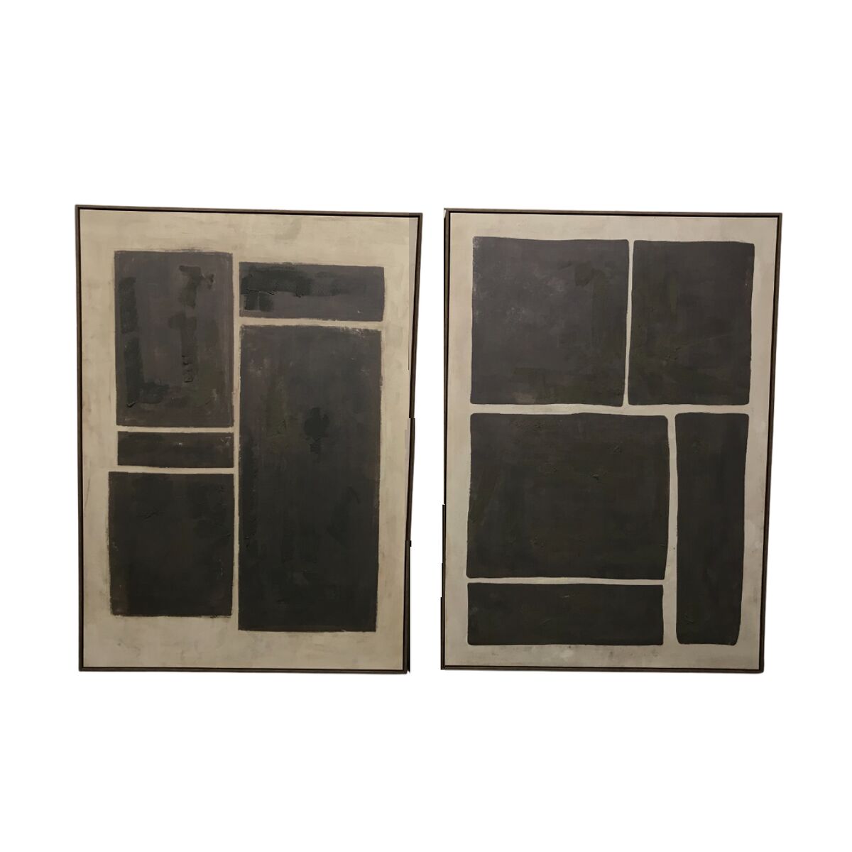 Kanvas Home ESPRIT Mörkbrun Ljusbrun Abstrakt Modern 100 x 4 x 140 cm (2 antal)