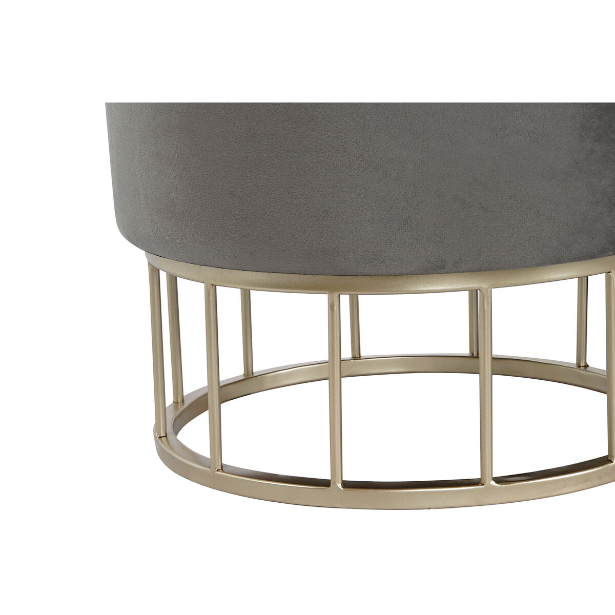 Fotpall DKD Home Decor Gyllene Mörkgrå Polyester Metall 38 x 38 x 41 cm - 2
