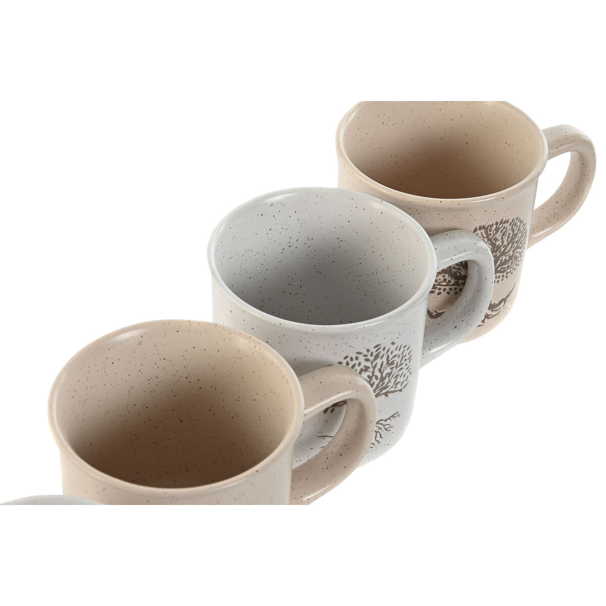 Mugg Home ESPRIT Vit Beige Traditionell Livets träd 330 ml (4 antal) - 3