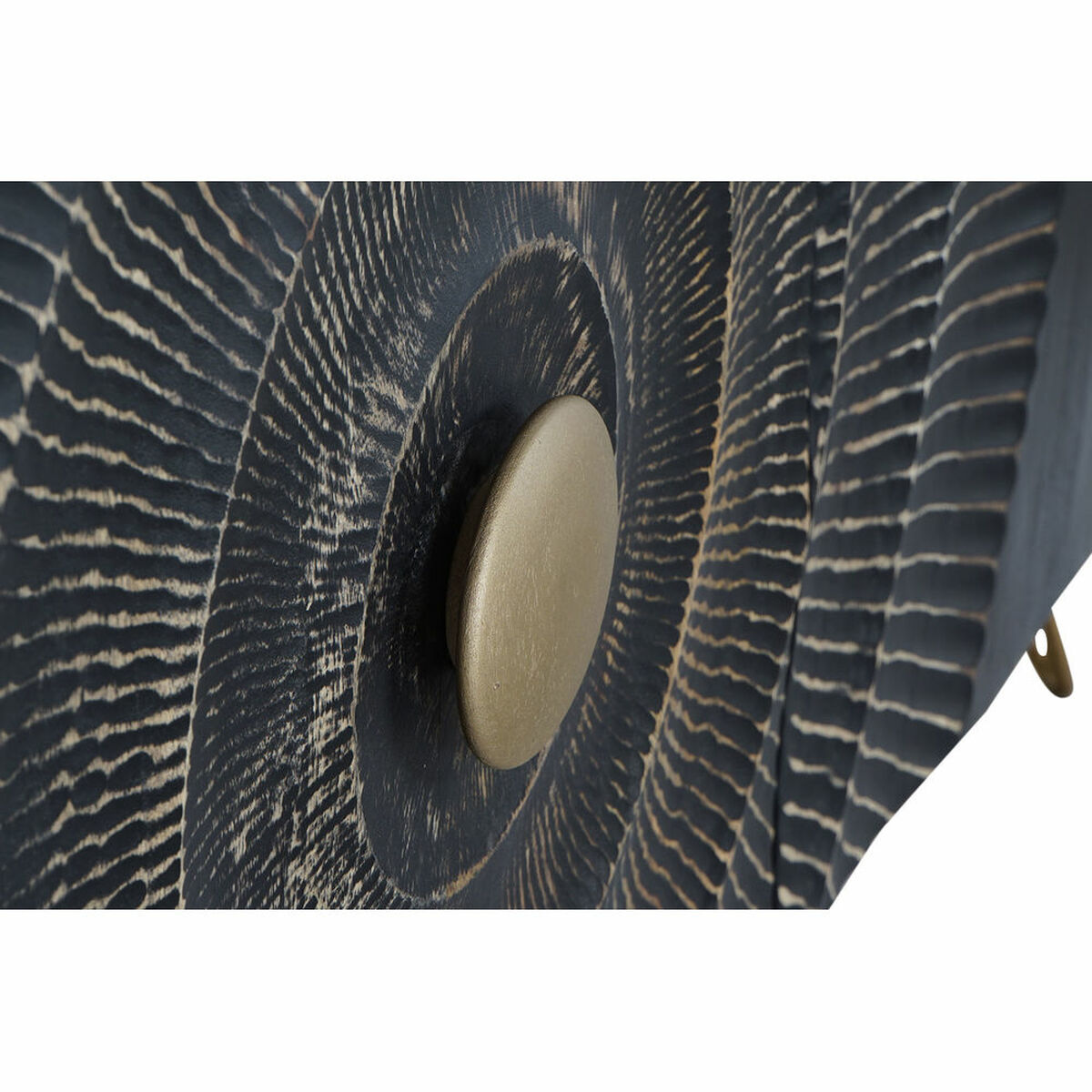 Skänk DKD Home Decor Svart Multicolour Gyllene Metall Mangoträ 160 x 45 x 75 cm - 4