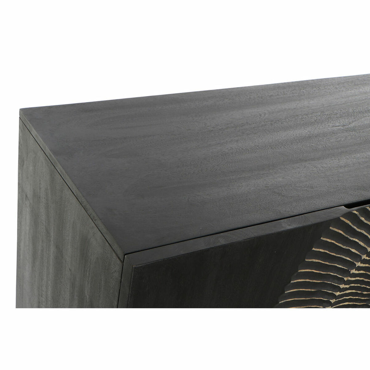 Skänk DKD Home Decor Svart Multicolour Gyllene Metall Mangoträ 160 x 45 x 75 cm - 2