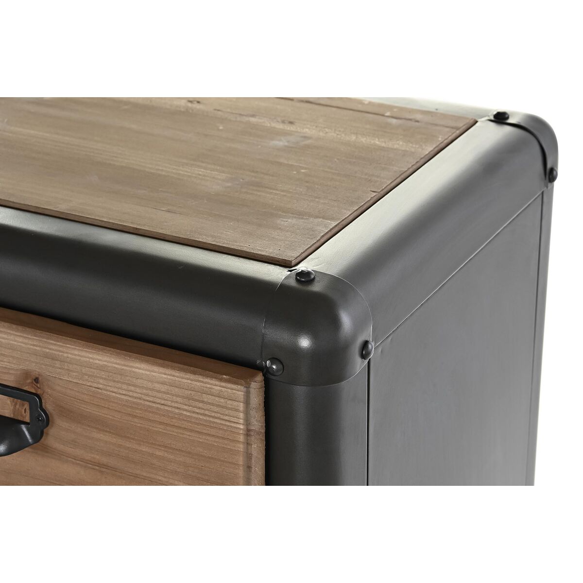 Byrå DKD Home Decor Gran Svart Metall Brun (80 x 40 x 95 cm) - 3