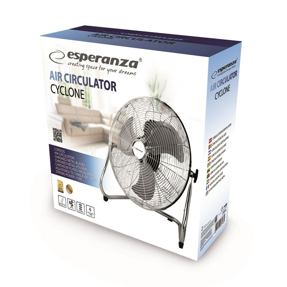 Bordsfläkt Esperanza EHF006 Krom 110 W