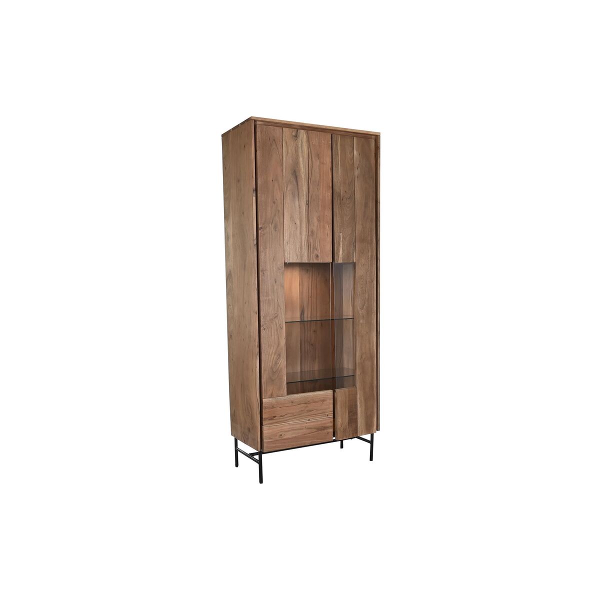 Visningsställ DKD Home Decor 80 x 40 x 197 cm Glas Aluminium Akaciaträ