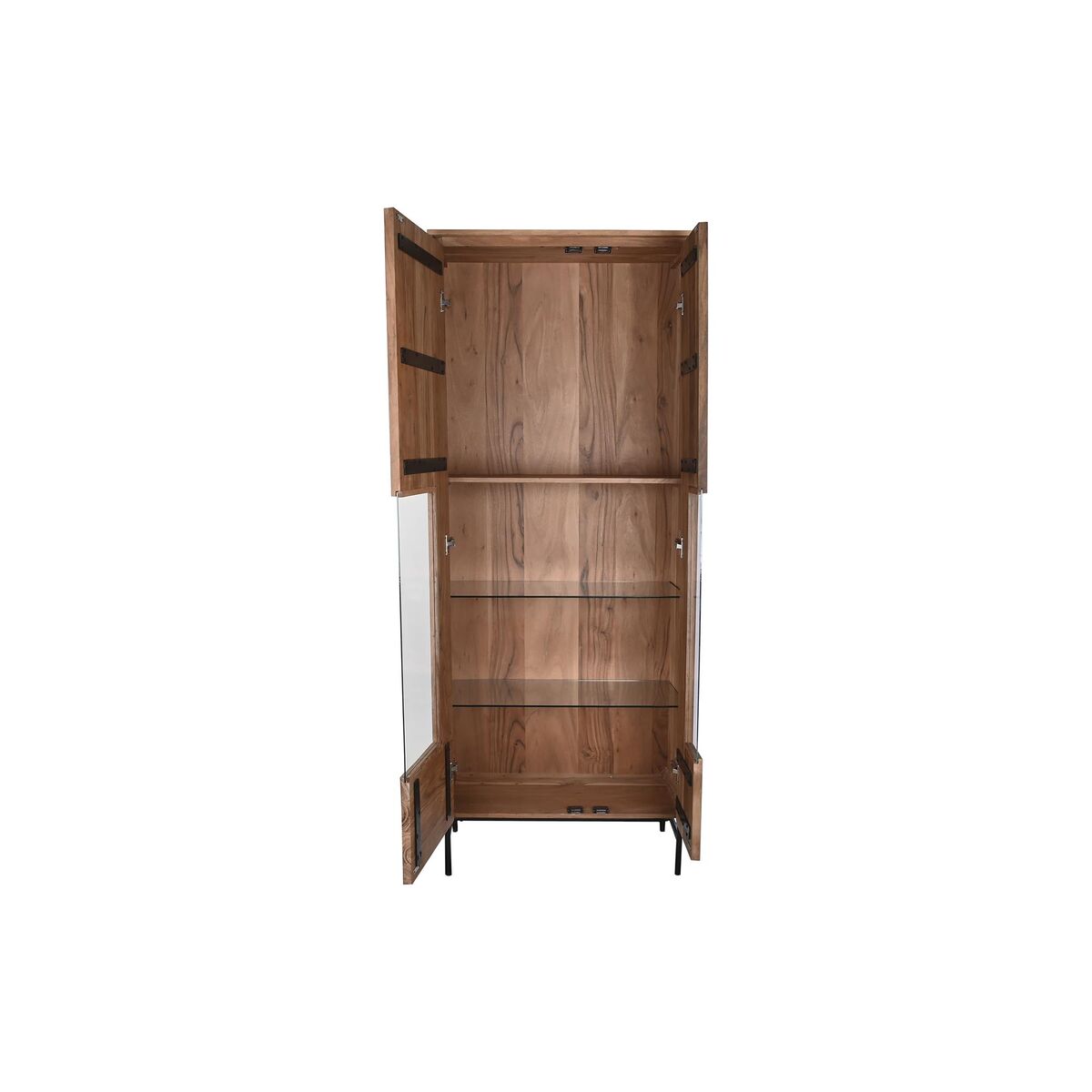 Visningsställ DKD Home Decor 80 x 40 x 197 cm Glas Aluminium Akaciaträ - 5