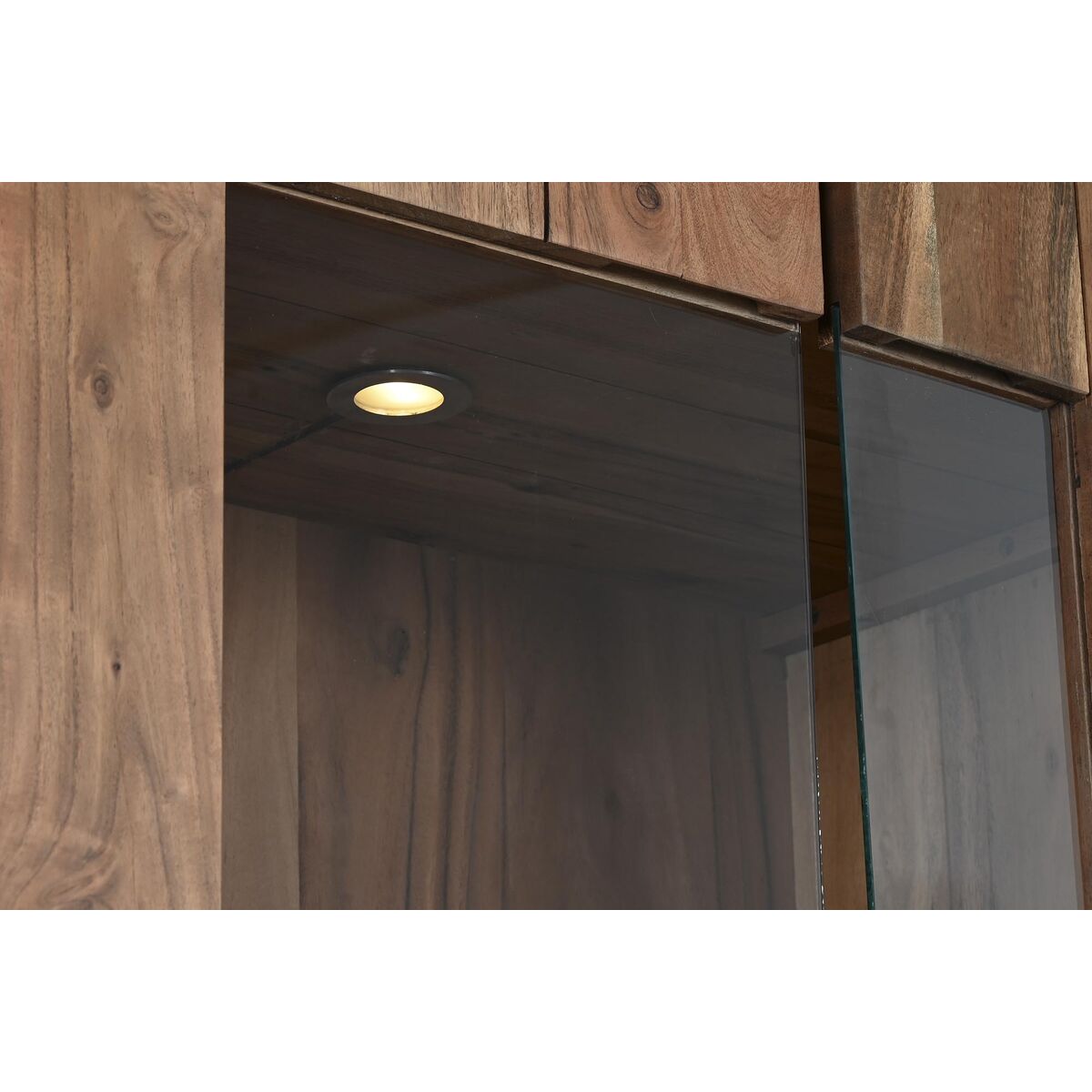 Visningsställ DKD Home Decor 80 x 40 x 197 cm Glas Aluminium Akaciaträ - 7