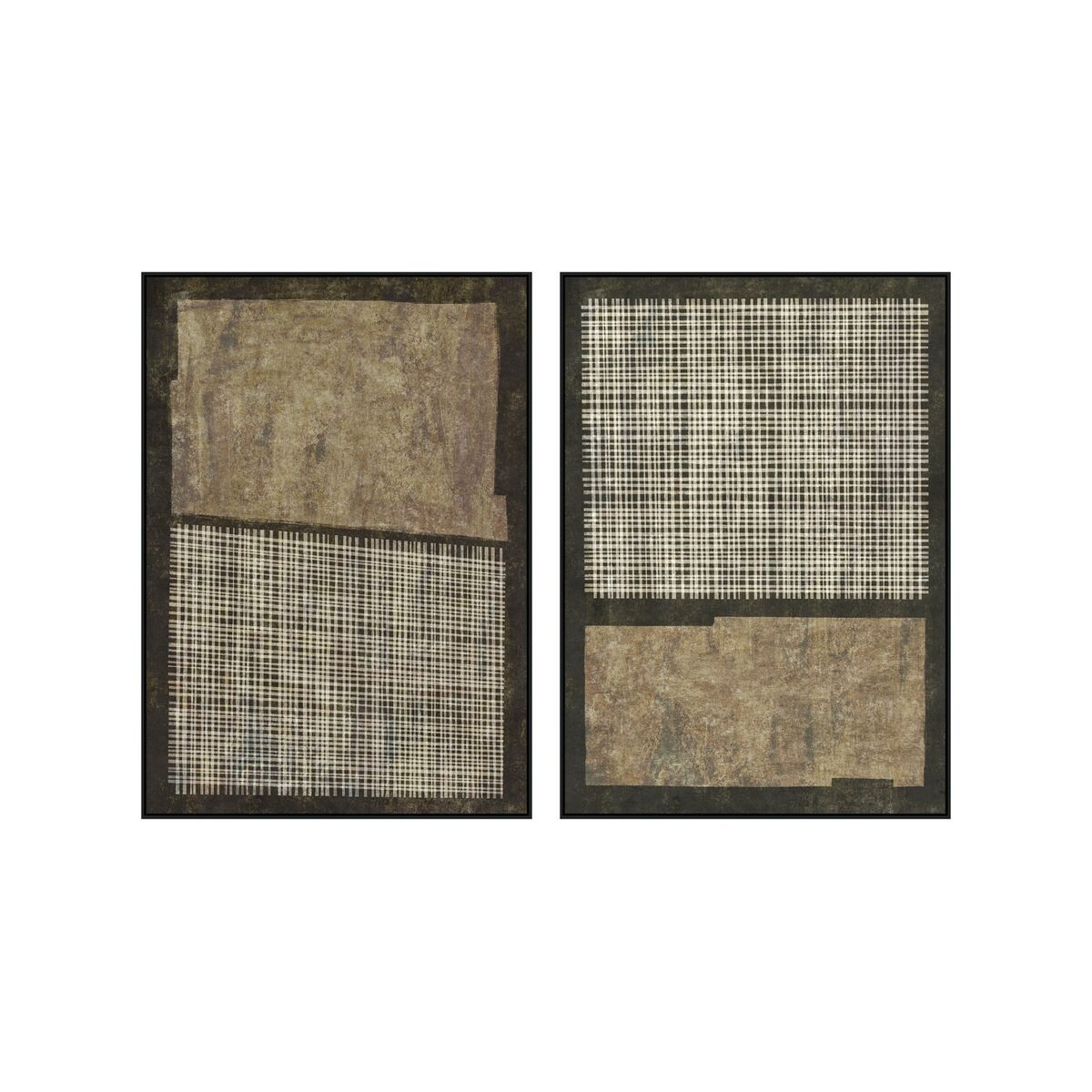 Kanvas Home ESPRIT Brun Svart Modern Urban 100 x 4 x 140 cm (2 antal)