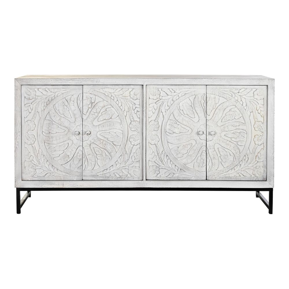 Skänk DKD Home Decor   Vit Metall Mangoträ 150 x 38 x 80 cm - 6