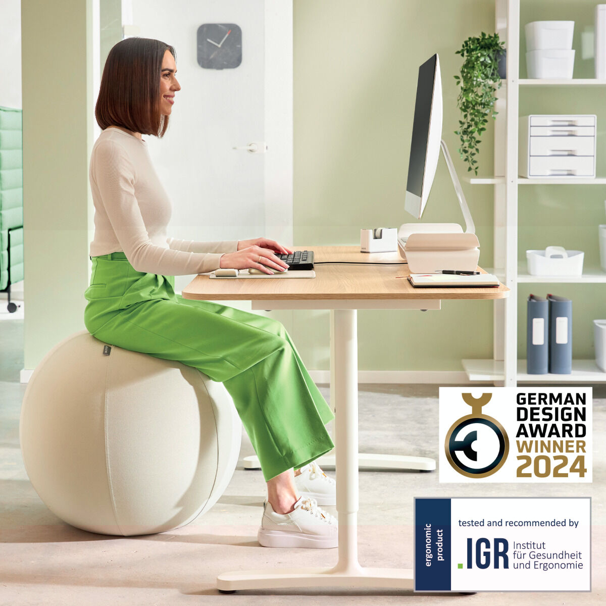 Uppblåsbar sits Leitz ["Ergo Active"] Grå - 2