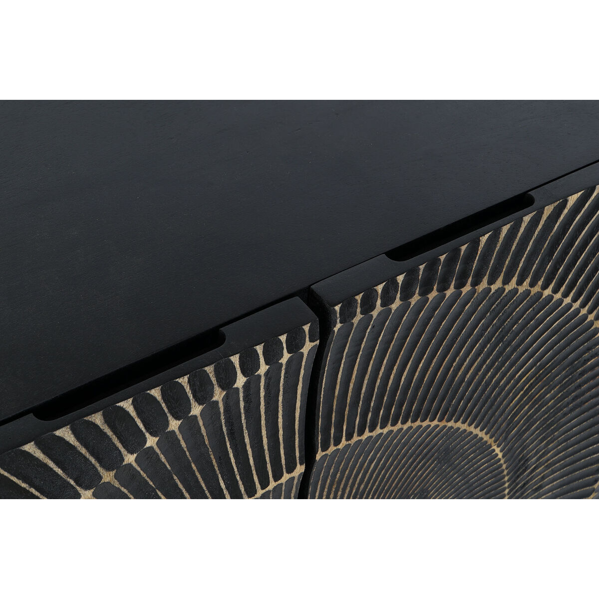 Skänk DKD Home Decor Svart Gyllene Metall Mangoträ 81 x 45 x 75 cm - 3
