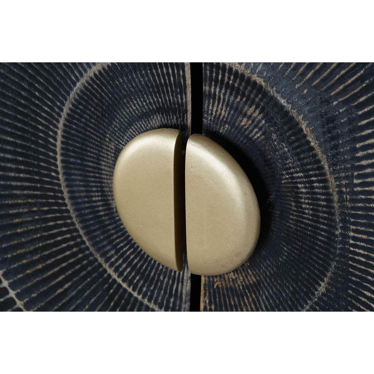 Skänk DKD Home Decor Svart Gyllene Metall Mangoträ 81 x 45 x 75 cm - 8