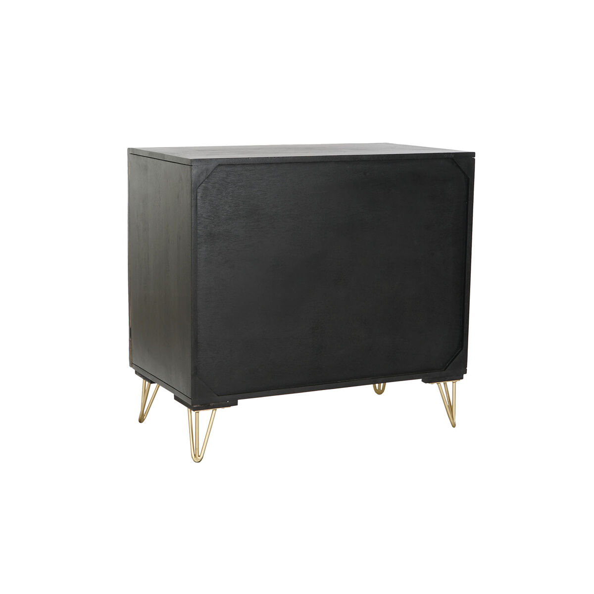 Skänk DKD Home Decor Svart Gyllene Metall Mangoträ 81 x 45 x 75 cm - 6
