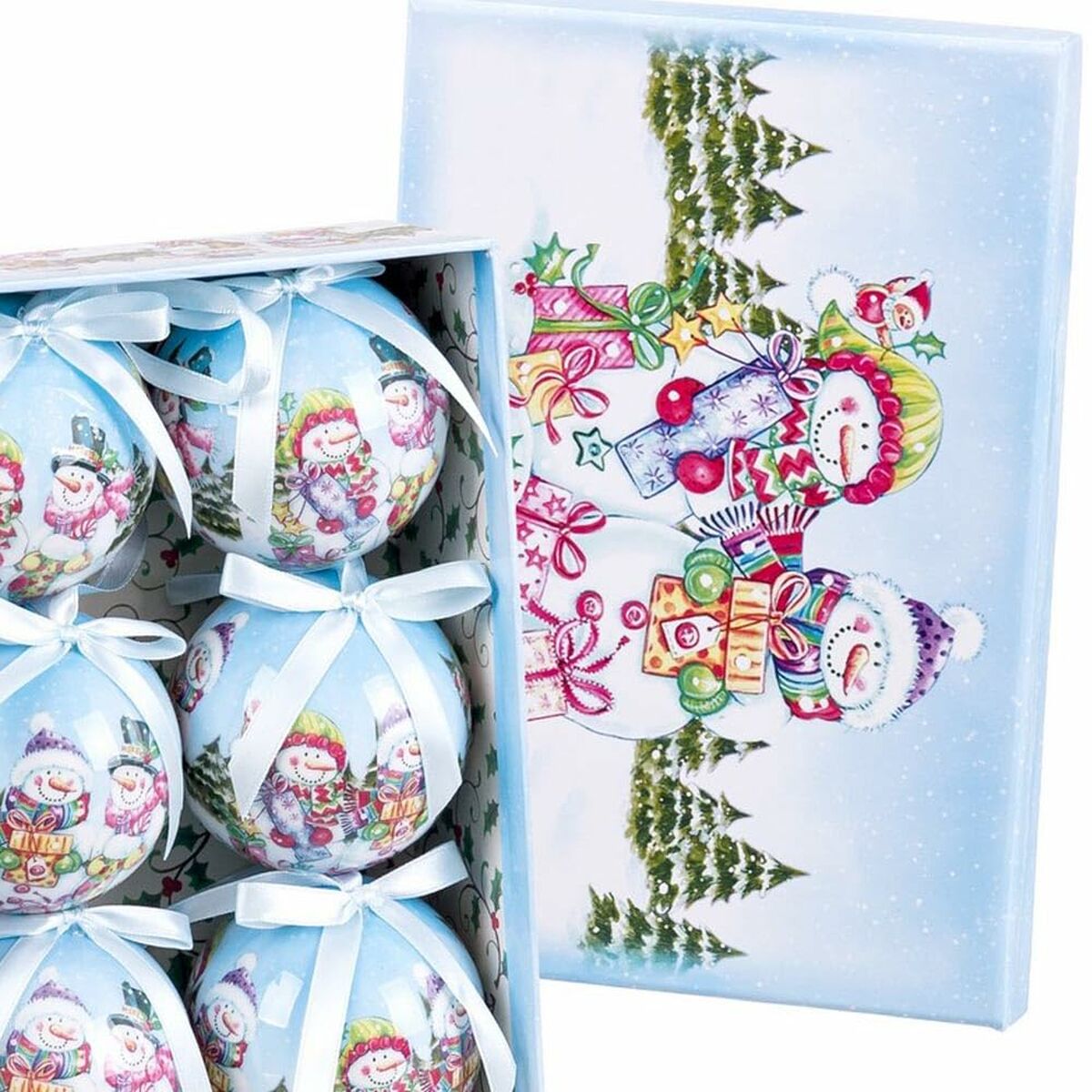 Julgranskulor Multicolour Polyfoam Snögubbe 7,5 x 7,5 x 7,5 cm (6 antal) - 2