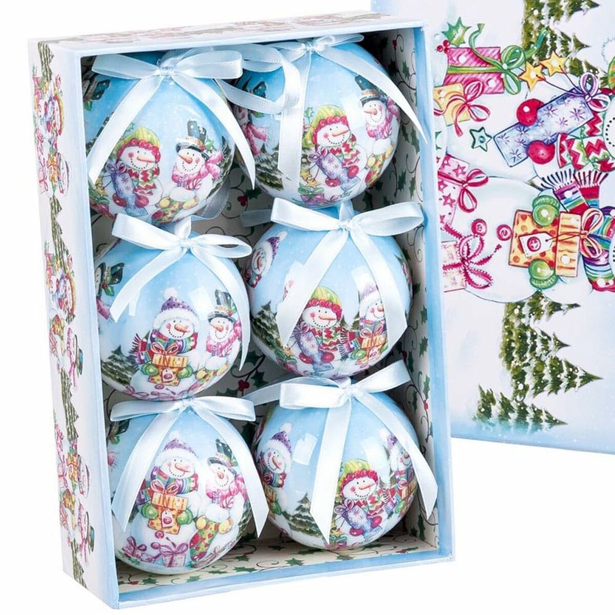 Julgranskulor Multicolour Polyfoam Snögubbe 7,5 x 7,5 x 7,5 cm (6 antal) - 3