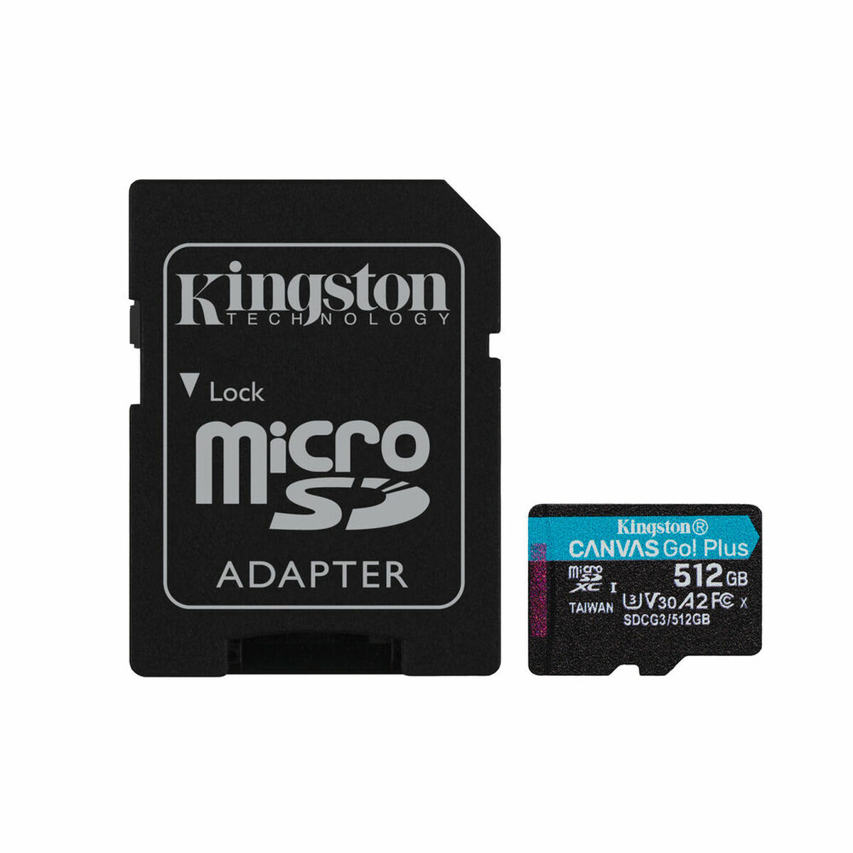 Micro-SD Minneskort med Adapter Kingston SDCG3/512GB Klass 10 UHS-I 512 GB