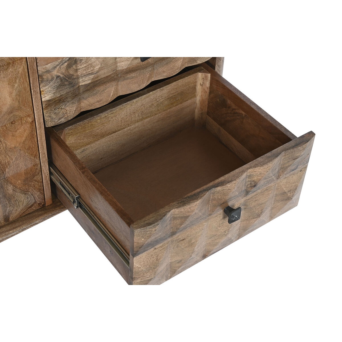 Skänk DKD Home Decor Naturell Svart Metall Mangoträ (140 x 40 x 82 cm) - 4