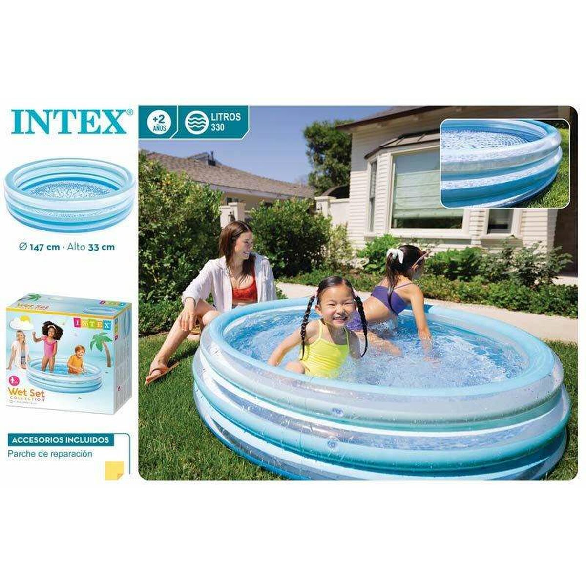 Uppblåsbar plaskpool för barn Intex 147 x 33 cm - 3