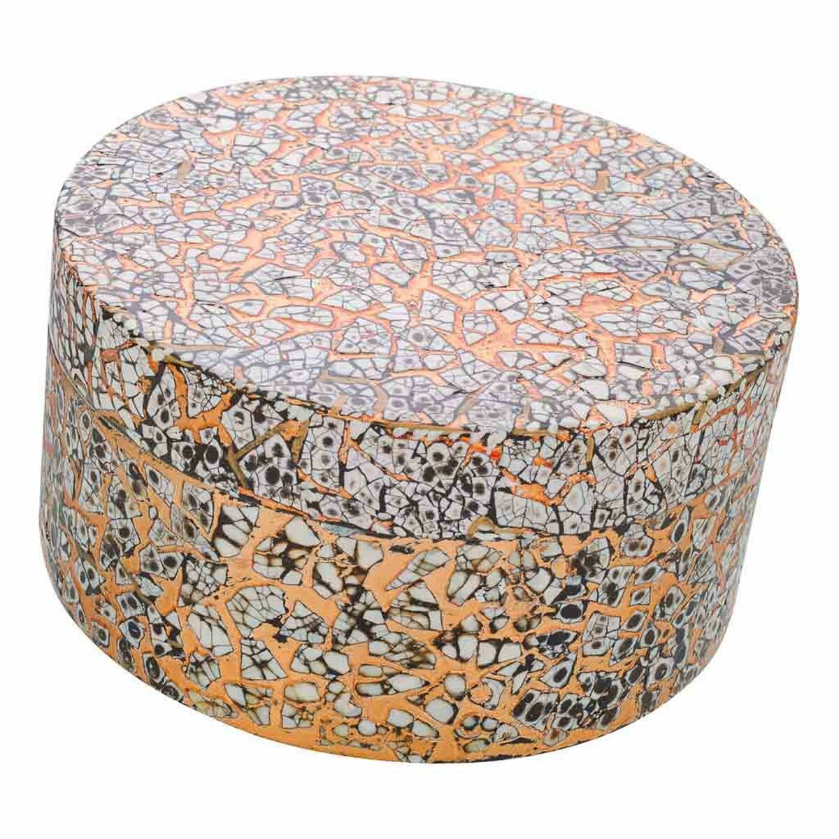 Dekorationslåda Alexandra House Living Gyllene Keramik Trä MDF 20 x 10 x 20 cm