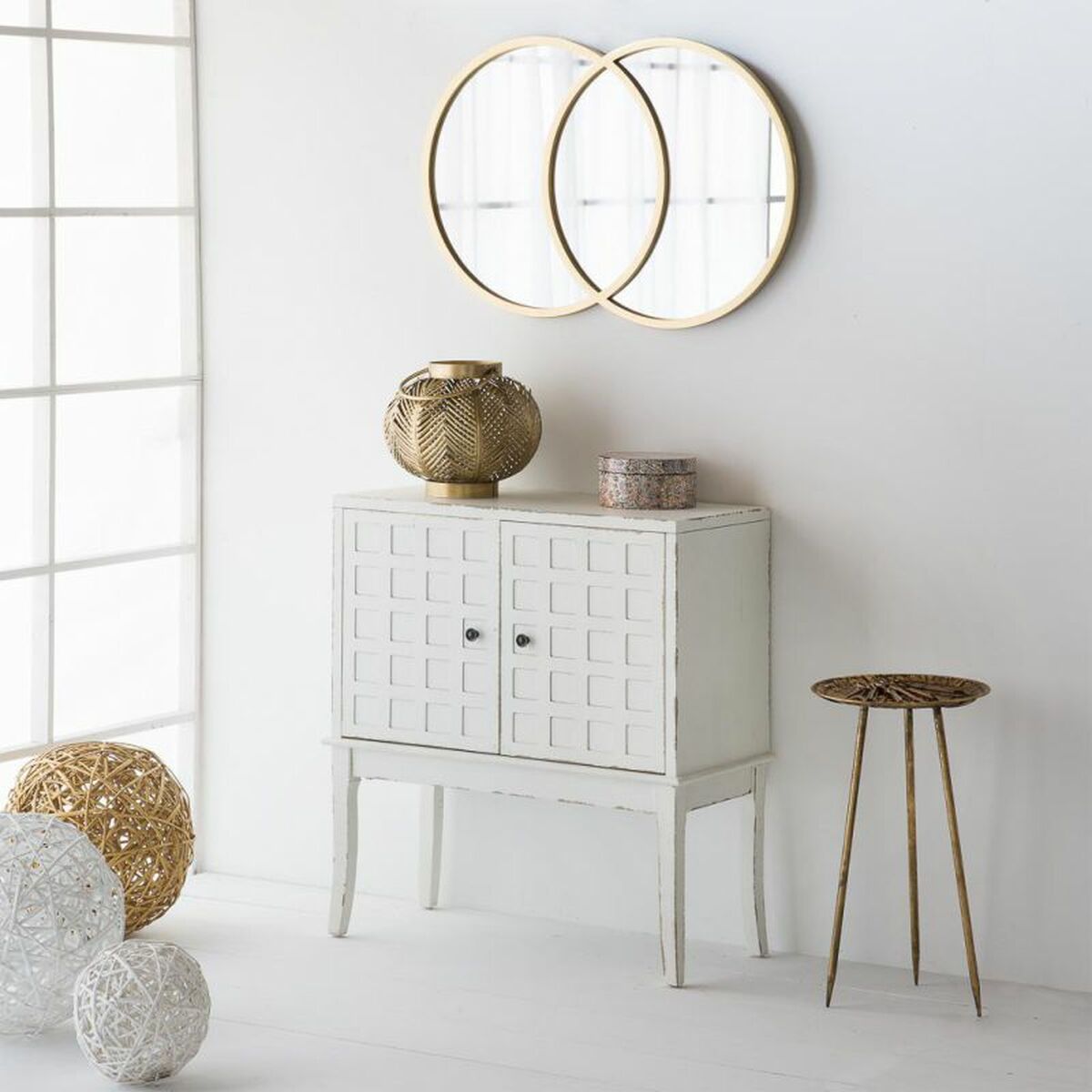 Dekorationslåda Alexandra House Living Gyllene Keramik Trä MDF 20 x 10 x 20 cm - 3